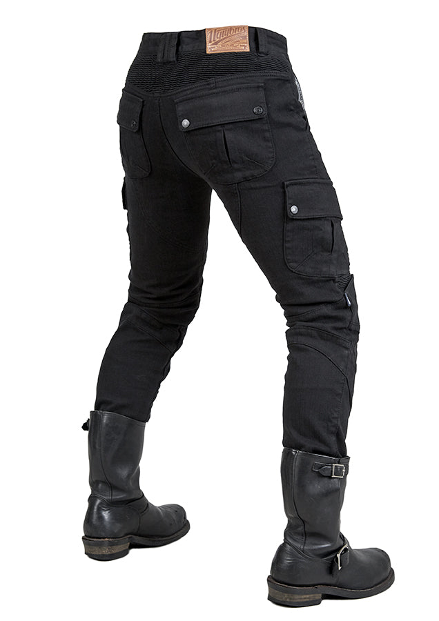 MOTORPOOL-K BLACK Aramid Reinforced Men's Cargo Riding Jeans – uglyBROS USA